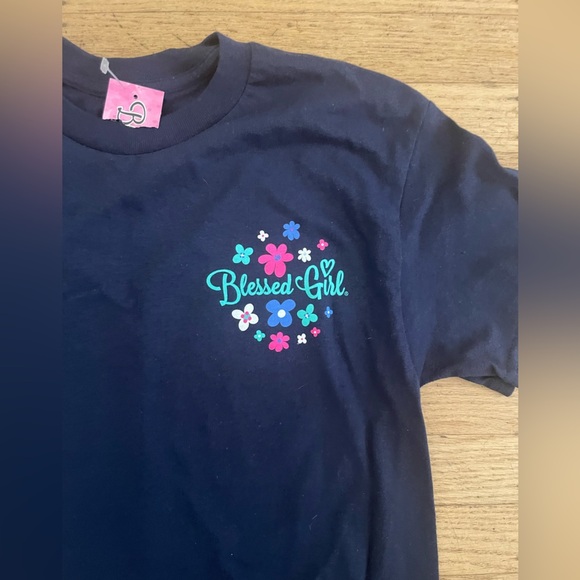 Blessed Girl Tumbler Navy Blue Graphic T-Shirt - Picture 2 of 5